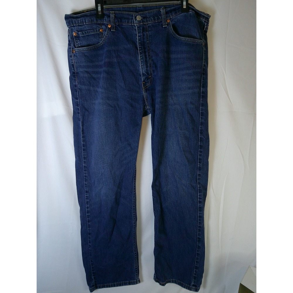 Levis 505 Regular Fit Straight Leg Jeans Mens 40x30 Medium Wash Blue Denim
